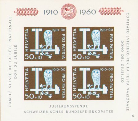 Schweiz 1960 - MICHEL 17 - Postfrisk miniark