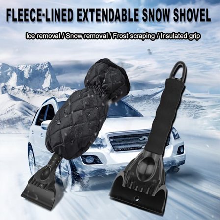 1 stk. Bilvindu is-skrape med varme hansker - Kraftig isfjerner for vinter, sklisikkert grep, for biler, lastebiler, SUV-er - Allvær [DB]