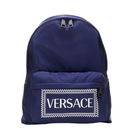 Versace Pre-owned Pre-owned Nylon Rugzaks , Blauw , Dames , Maat: ONE Size Vintage Tassen