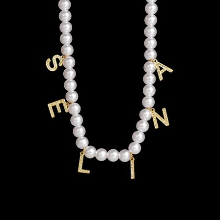 Ny tilpasset navn halskæde flere zirkon bogstaver til kvinder personlige navneskilt sten vedhæng rustfrit stål smykker gave(Sølv,stil 3)