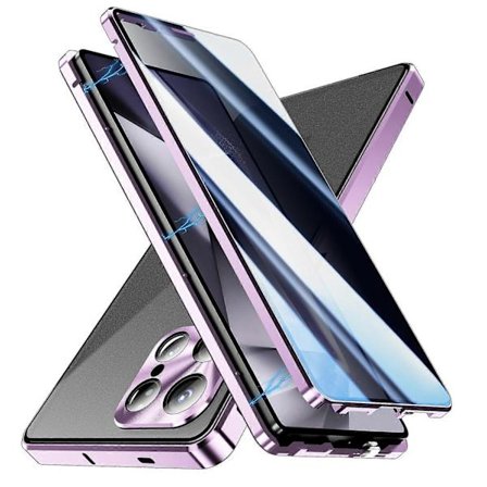 til Samsung Galaxy S25 Ultra Cover Anti-Spy dobbeltsidet hærdet glas magnetisk telefoncover [DS]