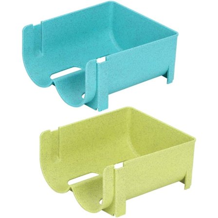 2 stapelbara flaskhållare för kylskåp, rymmer 2