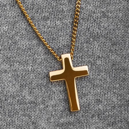 Der Sohn Goldfarbene Kreuz Halskette für Männer - Edelstahlketten