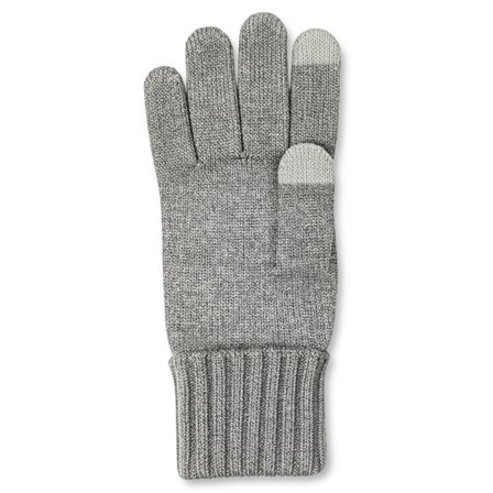 Baltic | Guantes de punto acanalado fino compatibles con pantalla táctil gris oscuro para hombres - Guantes de invierno