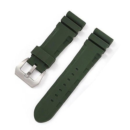 Urremme for Panerai 24mm Myk Gummi Herre Urreim Urtilbehør farge: Grønn