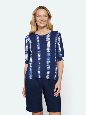 SIGNATURE - Kortærmet T-shirt - Navy Mix - Mønstret