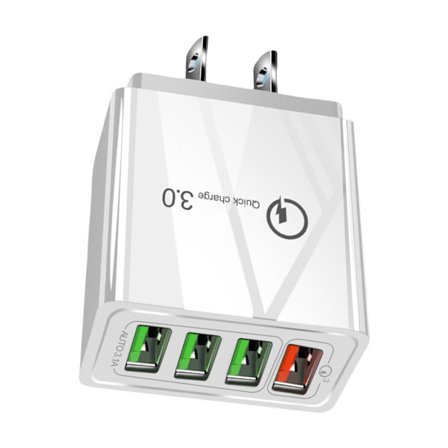 5V 3A 15W Mobiltelefon Ladekloss 4 Port USB Ladekloss Vegg Mobil Lader Multippel Port Telefon Strømplugg