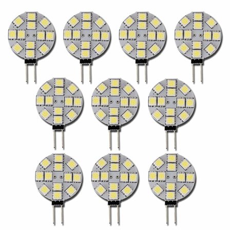 10x G4 LED-lamppu DC 12V Ei himmennettävä Valkoinen 6000K Valolamppu