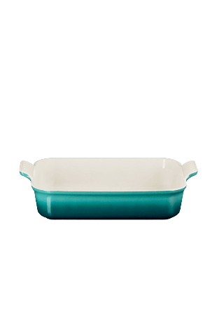 Le Creuset Signature stengods Heritage rektangulärt fat 32cm Bleu Riviera Serveringstillbehör Blå ONESIZE