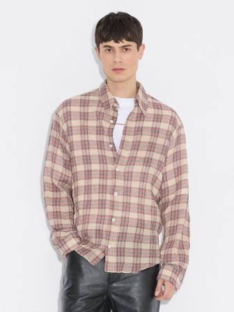 Holzweiler - Regular-Fit Check Shirt - Pink Check - Mens - Medium