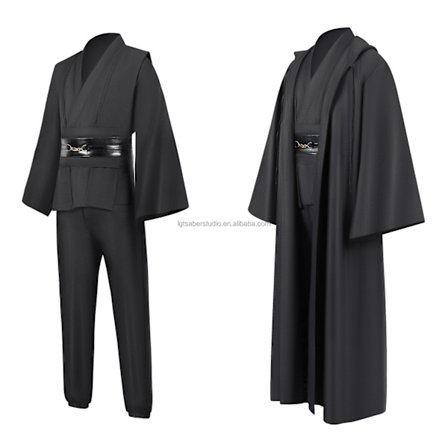 Mub- Obi wan Kenobi Premium Quality Cosplay Costume musta Jedi-kaapu Star the Warsista valomiekkataisteluun