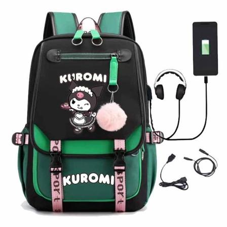 Kuromi rygsæk til børn - Rygsække - 1 stk. - Grøn grön