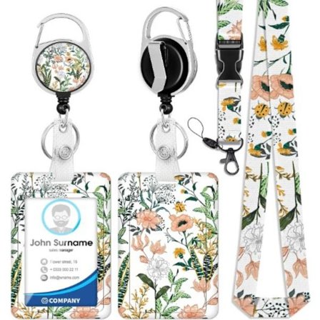 ID-kort Holder Navneskilt Lanyard Badge Holder med Tilbagetrækkelig