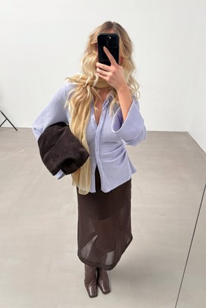 Katarina Krebs x NA-KD Strukturiertes Hemd mit Kragen - Hemden - Lila - L