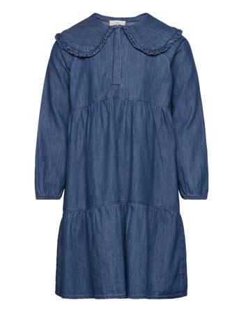 Super Light Denim Dress W. Collar Dresses & Skirts Dresses Casual Dresses Long-sleeved Casual Dresses Blå Copenhagen Colors*Betinget Tilbud