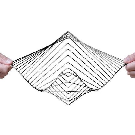 (pow yeah!)Square Wave - Fascinerande kinetisk vindsnurra, magisk lugnande konst silver