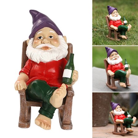 Havenisser på gyngestolsdekoration Havenisser til alle havegårde udendørs indendørs ornament[ad][