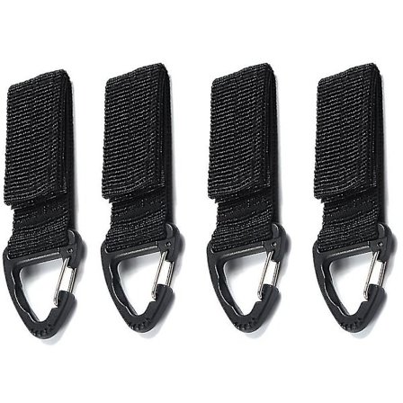4 kpl ripustuskarabiinihakaa nailonhihna kolmiolukon hihnan pidike reppuun(musta)