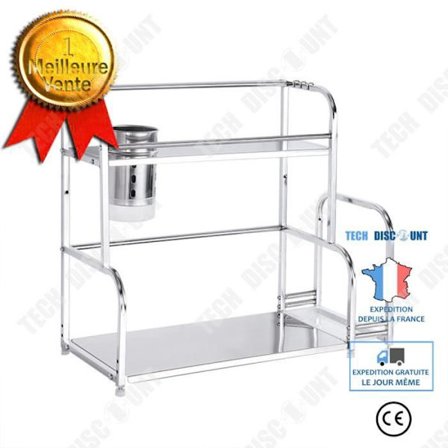 Køkkenhylde - TD - Rustfrit stål - Foldbar - Nordisk stil - 2 lag med kroge