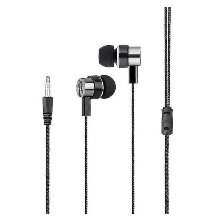 3,5 mm:n johdollinen kestävä metalliset kuulokkeet stereokuulokkeet korvassa mikrofonilla