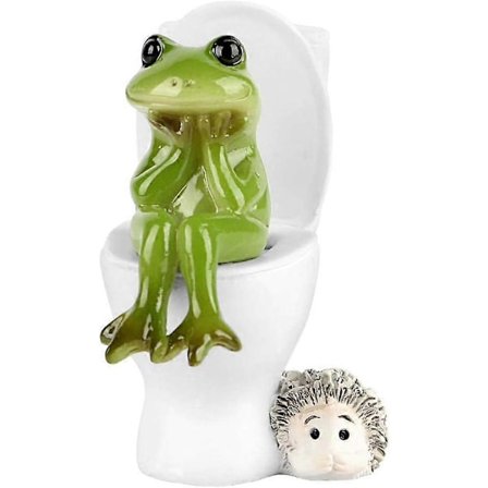 Fe Have Skulptur Dyrefigur Udendørs Miniature Badeværelse Frøfigur - Badeværelsesfrø