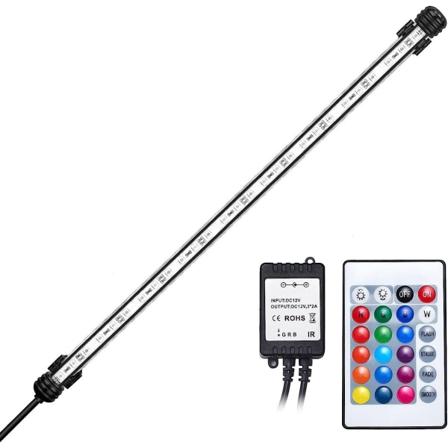 48 cm:n LED-akvaariovalo, akvaariovalot, upotettava putkivalo akvaarioon, LED-lamppu IP68 vedenpit v RGB LED-akvaariovalaistus, DC12V, 5,8 W