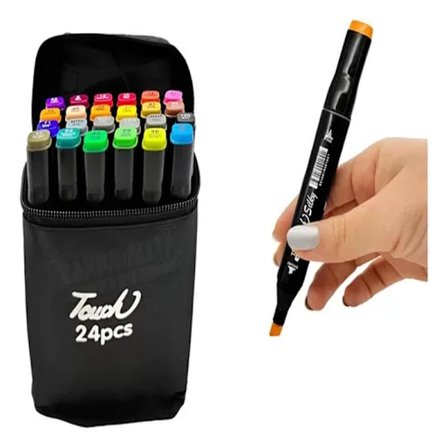 24 dobbeltsidede farvede markere