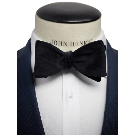 John Henric Self Tied Velvet Bow Tie Kostymtillbehör Herr Svart ONESIZE