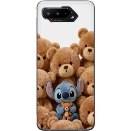 Kompatibel Mobilcover til Asus Asus ROG Phone 5 Sød og sikker illustration med Stitch omgivet af bamser, der skaber en varm og legende følelse for b