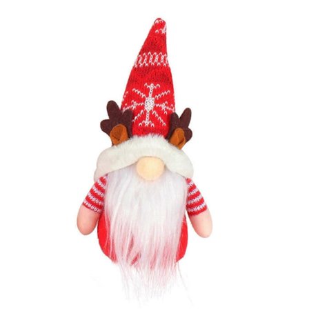 Pehmeä ja hieno neulottu joulukoriste, pohjoismainen tyyli, lumihiutale, sarvipäinen kasvoton nukke, joulukoriste, nukke LK[HK]