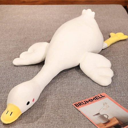 White Goose Plyschleksak - Plyschleksak Mjuk Söt Utseende Stor Vit Gåsstoppad docka Slängkudde Födelsedagspresent till tjejer Vit 50cm