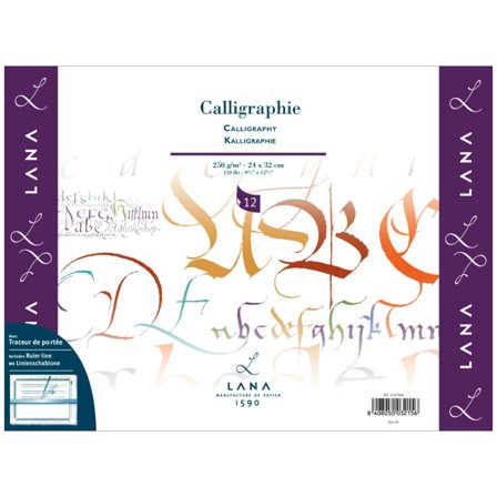 Lana Bloc de calligraphie avec lignes de support 250g 24x32 cm