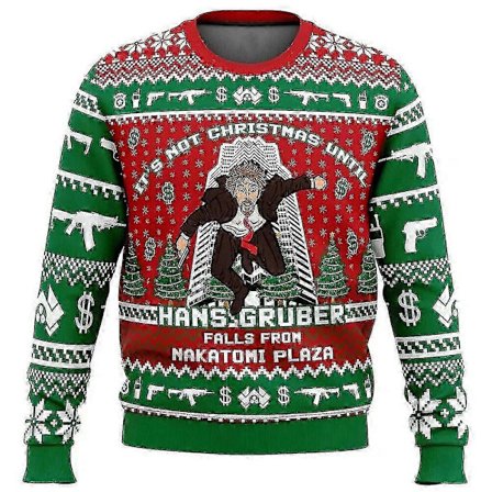 Julesweater til mænd med Hans Gruber 3D-printdesign