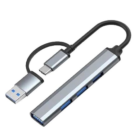 4-i-1 USB 3.0 Hub Typ C till USB 3.0x1 + USB 2.0x3 - 5Gbps Dataöverföring för Windows, PC