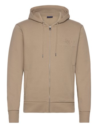 Reg Tonal Shield Full Zip Hoodie Beige GANT