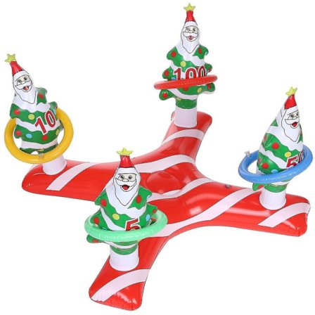 Julspel Uppblåsbar Ringkastningsspel Med 4 St Ringar För Flerspelare