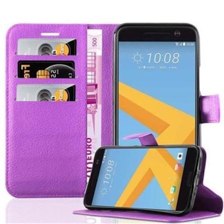 Cadorabo HTC 10 Fodral VIOLET ORCHID Full Skyddsfodral Fodral Magnetlås (stöder stativ och kortplats)