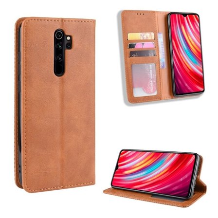 Bofink Vintage Xiaomi Redmi Note 8 Pro leather kotelot - Ruskea