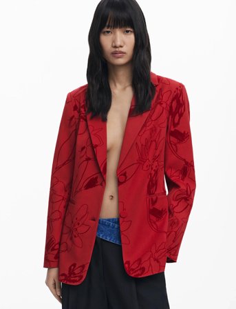 Desigual Blazer Flockarty - Red - XS