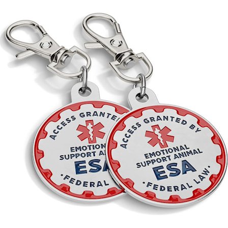 Emotionellt Stöd Hundbricka, 2-pack: Metall ID-bricka för Emotionella Stöd