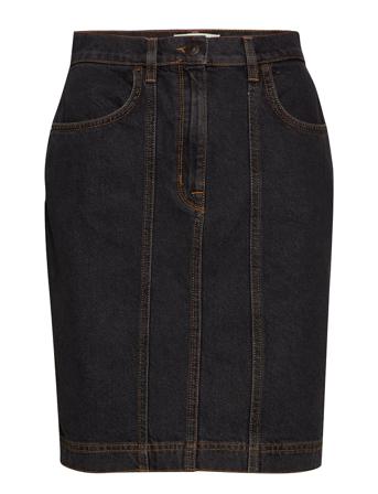Slfjoy Hw Dark Grey Denim Skirt W Blue Selected Femme
