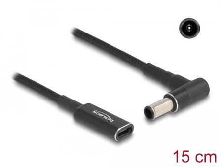 Delock strømadapter - 24 pin USB-C til 6,0 x 4,3 mm DC-jakk - 15 cm