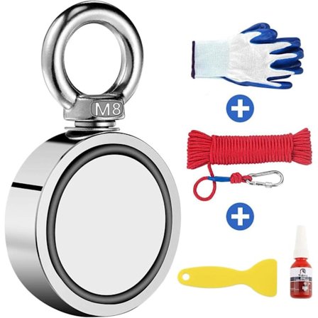 Fiskesmagnet, Diameter 48mm 160Kg (80kg pr. side) Ekstremt stærk trækkraft til magnetfiskeri og genfinding i floden