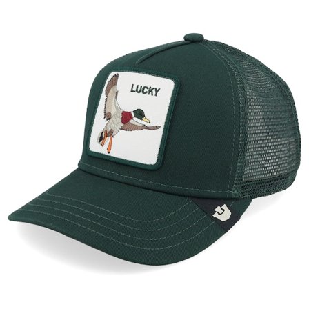 Goorin - Grön trucker Keps - Kids The Lucky Duck Mini Dark Green A-Frame Trucker @ Hatstore