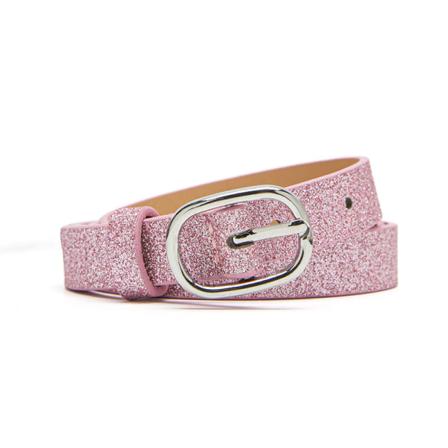 Kvinnor Bälten Kvinnor Glänsande Bälte Silver Spänne Casual Student Ungdom Cool Bling Bälte Kvinna Pink 105*1.8cm