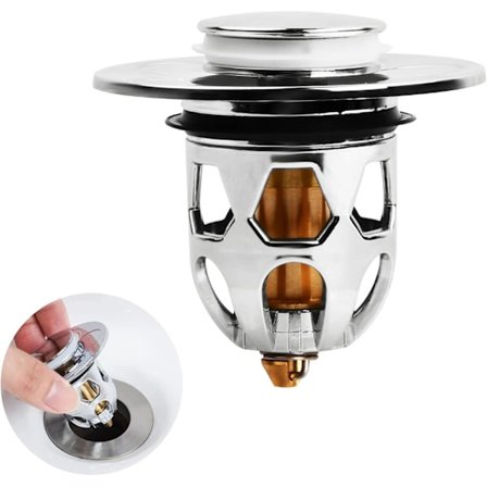 Universal badekar afløb, pop-up vask afløb universal rustfrit stål afløb prop til 34-40mm afløbshuller