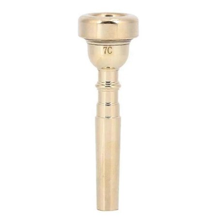 /EA/Trumpetmundstykke i metal, Trumpetmundstykke, Professionelt horninstrumenttilbehør i messing (Guld 7C)
