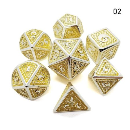 7 st/ set DND metalltärningar polyedriska tärningar 02 02