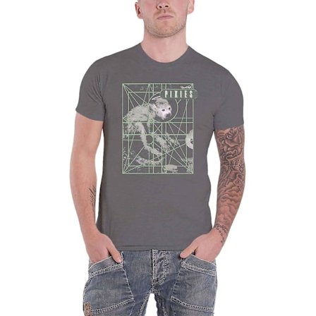 Pixies Monkey Grid Charcoal T-shirt för män mörkgrå