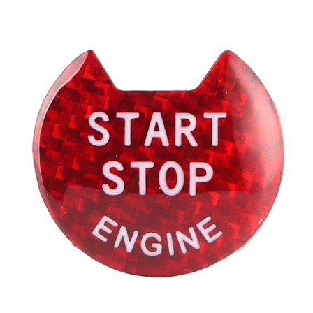 Rött Kolfiber Motor Start Stopp Knappskydd Kompatibelt med Nissan Infiniti
